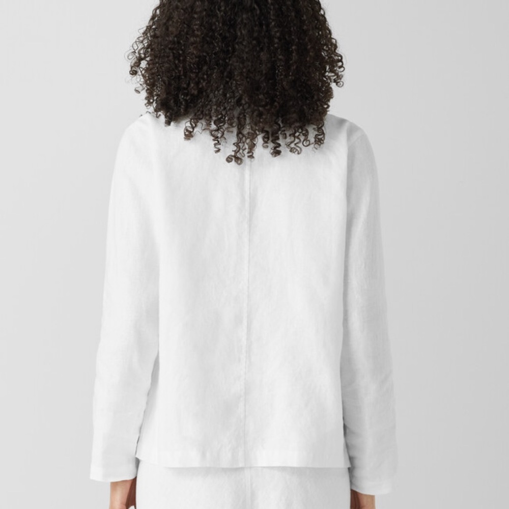 Eileen Fisher High Collar Organic Linen Jacket
NWT in White - Picture 2 of 13